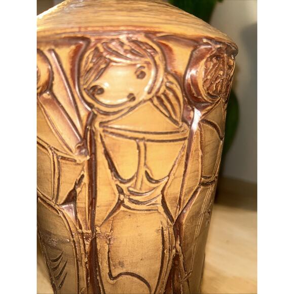 MCM Fratelli Fanciullacci Italian Ceramic Pottery Carved Female Form 13.25” Vase - Picture 13 of 16